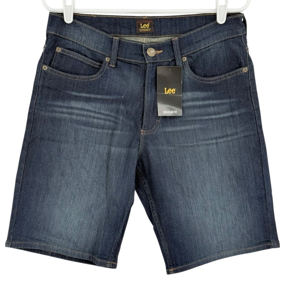 Lee Men's Berkley Stretch Regular Fit Blue Denim Shorts Size 30 Inseam 10" NWT